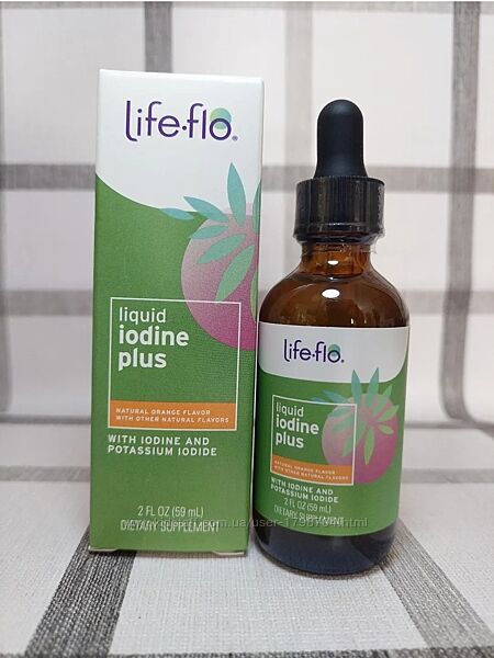 Life Flo, рідкий йод плюс, з натуральним смаком апельсина та без, 59мл