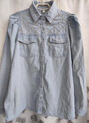 Джинсова подовжена сорочка river island m-l 