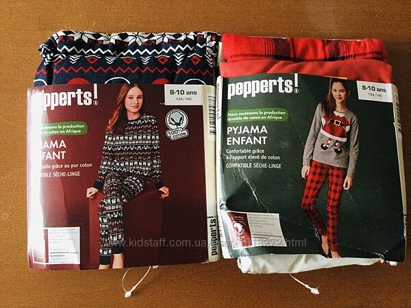 134-140 зріст Pepperts Новорічна трикотажна піжама дівчинці з 100 бавовна 