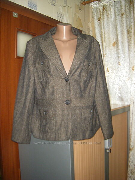 Трендовый пиджак в стиле CASUAL с карманами, размер XL - 18 - 52