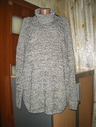 Стильный свитер-туника, крупная вязка, размер М