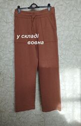 Штаны Comma палаццо трикотажные брюки в составе шерсть теплые