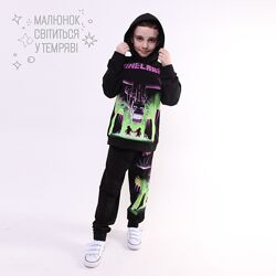 Спортивний весняний костюм для хлопчика minecraft малюнок світиться