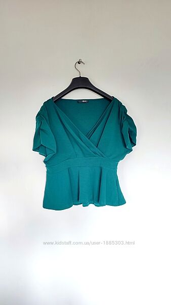 Блуза темно зелена топ жіночий нарядна красива вільна батал великий розмір 