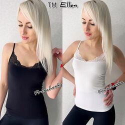 Жіноча майка ELLEN з мереживом на тонких бретелях 