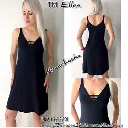 Жіночий чорний сарафан на тонких бретелях Ellen LDM 117/13/01