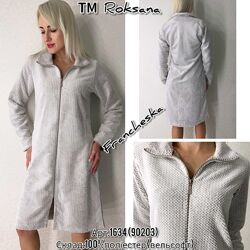 Теплий домашній жіночий халат на змійці вельсофт ТМ Roksana 