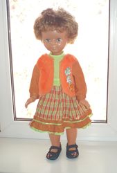 Кукла винтаж 70-е гг ДЗИ на резинках клеймо пластик платье в подарок