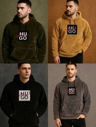 Чоловіча Тепла Толстовка Худі Мішка Hugo Boss / 4 Кольори
