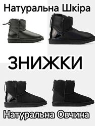 Знижки Жіночі Уггі UGG Mini Black Zip Натуральна Шкіра Замша Вовна 