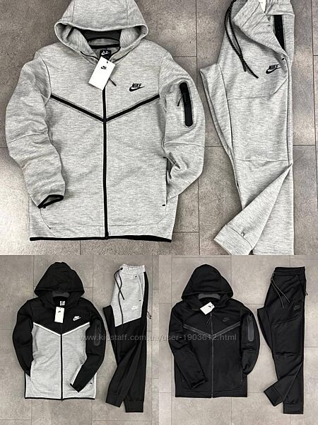 Чоловічий Спортивний Костюм Nike Tech Fleece / Black / Grey 