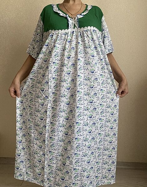 Батали нічна сорочка трикотажна 100 котон узбекистан р. 58-66