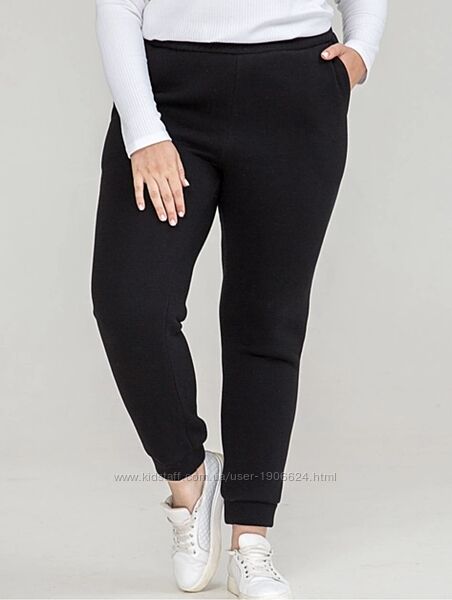 Фліс хід сезону жіночі спортивні штани, трьохнитка на флісі. р.48-56