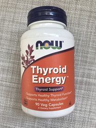 Now Foods , Thyroid Energy , поддержка щитовидной железы , 90 капсул
