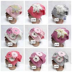 Любая 100 грн. Зимняя вязанная шапка на флисе для девочки