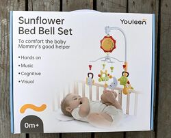 Мобіль на ліжечко з підвісками 8586, карусель на батарейках, музична. Мобил