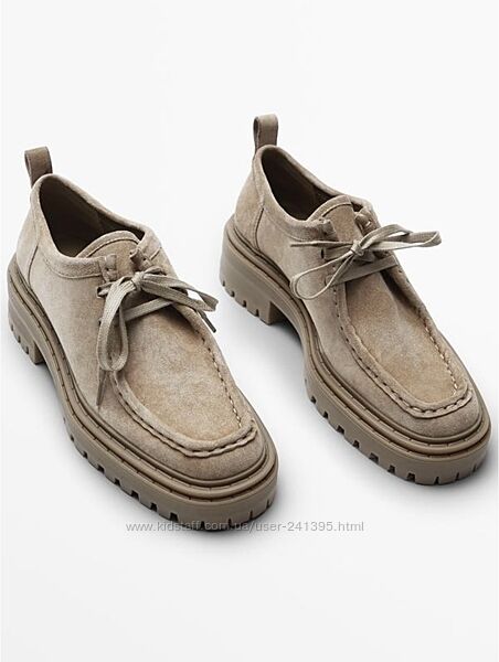 Шкіряні замшеві туфлі MASSIMO DUTTI , розмір 40