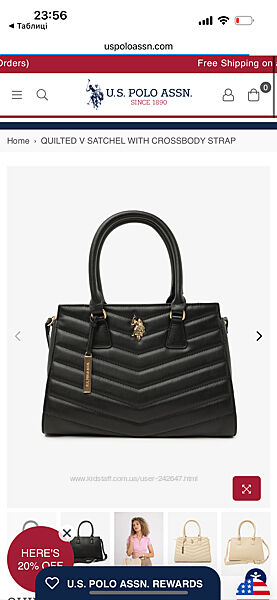 сумка U. S. Polo середнього розміру. Оригінал 