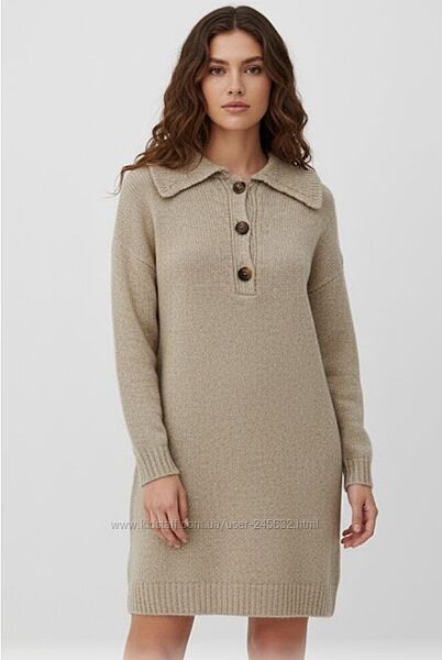 Плаття светр з шерстю альпака Юбка шифон міді натуральна colins