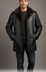 Мужское мех пальто дубленка натур enrico ferretti 