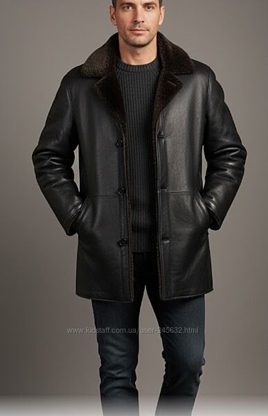 Мужское мех пальто дубленка натур enrico ferretti 