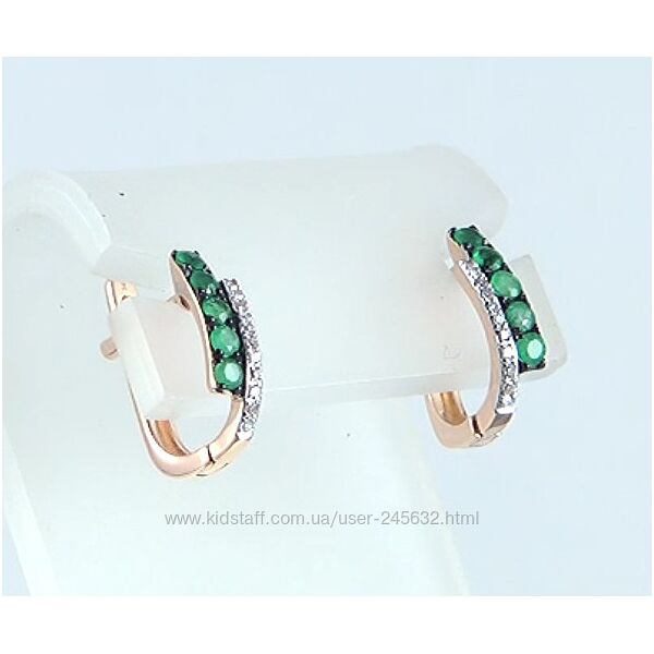 Серьги золото діамант смарагд Блуза натуральна размер универсал