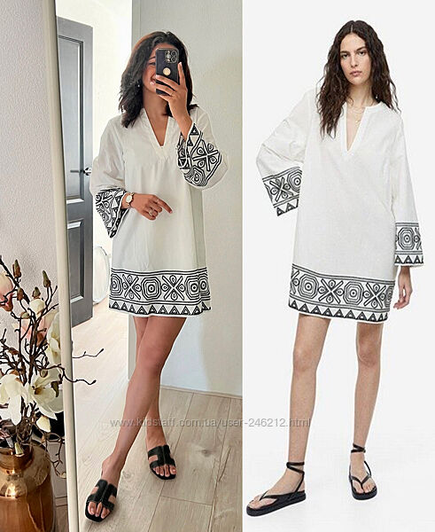 Туніка сукня вишиванка H&M зі льном L  48-50  XL  50-52