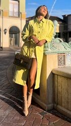 Лаймова джинсова сукня Mango S-M