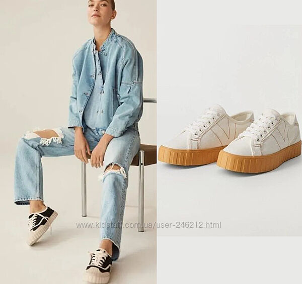 Стильні кеди Mango на платформі р.40