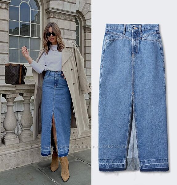 Довга спідниця джинсова mango l
