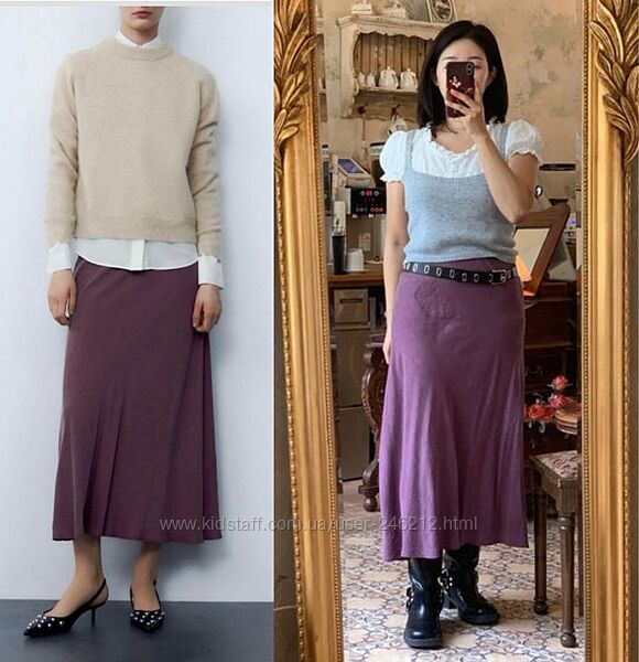 Атласна спідниця Zara L/XL