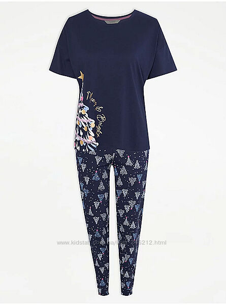 Бавовняна новорічна піжама George S/M