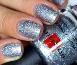 Лак для ногтей Sophin 374 Glamour 12ml серебро с яркими блестками 