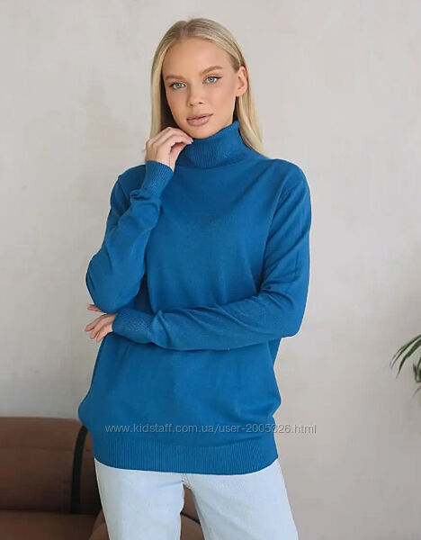 Гольф-водолазка жіноча із кашеміром Moni &Co Синій 50-52