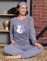 Піжама тепла Fawn з маскою Сіра