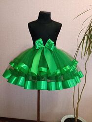 Спідничка зелена фатинова пишна до костюма капустинка жабка ялинка дівчатка