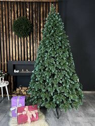 Канадська лита штучна ялинка зелена з блакитними кінчиками від 1,5 до 2,5м 