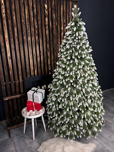 Штучна Лита Ялинка Royal VIP Зелена з Білими Кінчиками від 1,5 до 2,5 м 