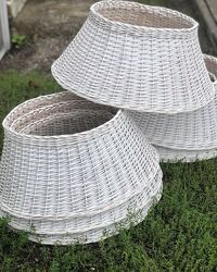 Плетений кошик з лози під ялинку білий 65 70 75 80 см корзина спідниця