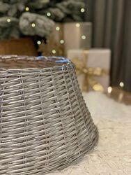 Плетений кошик сріблястий 65 / 70 см з лози під ялинку корзина спідниця