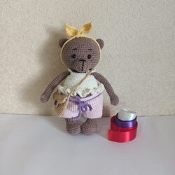 Мишка вязаный, игровой.