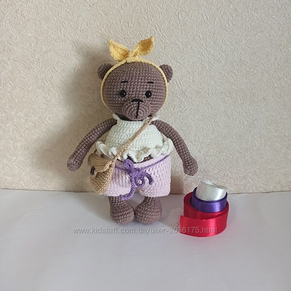 Мишка вязаный, игровой.