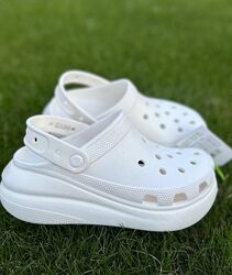 Крокси оригінал шльопанці сабо Crocs Classic Crush белые 36 37 38 39