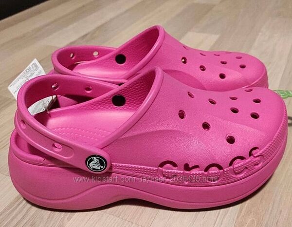 Crocs Baya Platform juice pink крокси на платформі малинові рожеві