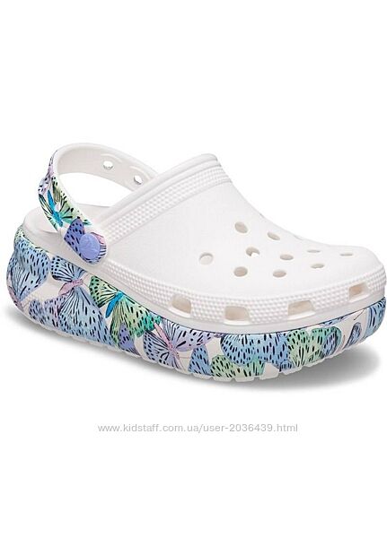Оригінал Крокси дитячі на платформі Crocs Classic Cutie Clog Butterfly 