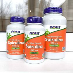 Спирулина 500/1 000 мг органическая сертифицированная, США 100/200/500 табл