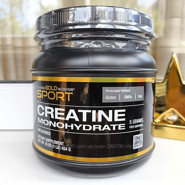 Креатин моногидрат, США, Creatine порошок, без добавок, 454 г