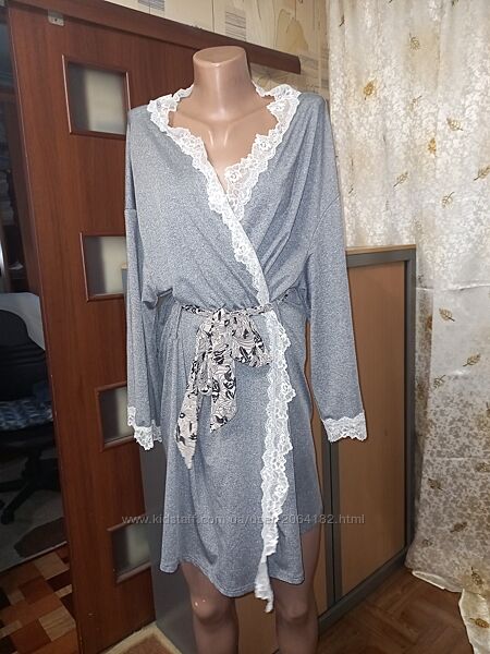 Халат домашний на запАх, размер 2XL