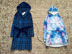 12-13 рок. Primark халат в клітинку і Космос всередині фліс Тедді. флісовий