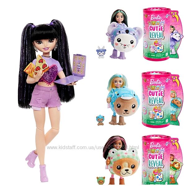 Лялька Barbie Dream Renee. Челсі Сюрприз  в костюмі жабки , дельфіна, коали